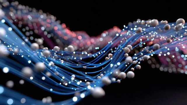 Digital flow: A captivating representation of digital data, where streams of data weave and entwine, conveying the dynamic complexity of the digital realm. A visual representation of data transfer.