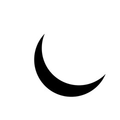 Simple crescent moon silhouette, black on a pure white background, Black Crescent Moon Icon Isolated on White Background - Minimalist Vector Illustration