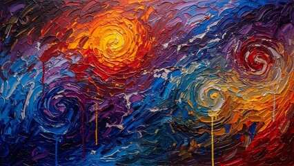 Vibrant Swirling Patterns in Abstract Art.