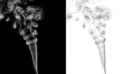 Smoke Swirls on Black and White Backgrounds stock
