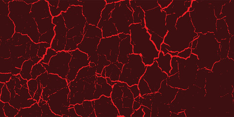 striking red and black cracked texture background, resembling molten lava or fractured earth. The glowing cracks create a dramatic and intense visual effect.eps10