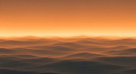 Serene Sunset Over Gently Rolling Ocean Waves in Warm Orange and Soft Brown Hues