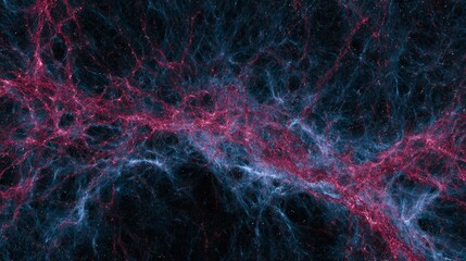 Vibrant cosmic filaments and nebulae in deep space, representing universal connections and intricate structures for scientific visualization and art.