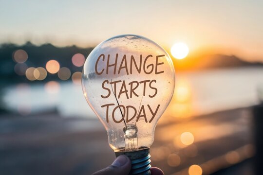 Light Bulb Displays Change Starts Today with Sunrise Bokeh Background