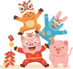 Fototapeta premium cute chinese mascot
