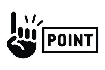 Obraz premium Hand pointing to sign isolated on white background, Vector, illustration