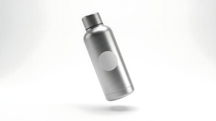 Silver Metal Water Bottle with Blank Round Label metal bottle
