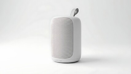 White Portable Bluetooth Speaker with Fabric Grill