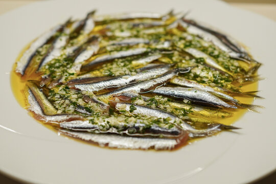 Anchovies Marinated in Vinegar (Boquerones en Vinagre), Spanish tapas 