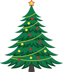 Christmas Tree Clip Art Illustration. Festive Christmas Tree Clip Art. Holiday Christmas Tree Illustration. Cute Christmas Tree Clip Art. Classic Christmas Tree Artwork. Winter Holiday Christmas Tree