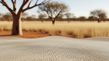 Serene desert landscape with trees and sandy dunes for future holiday events for commercial usage and mockups