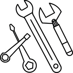 Emergency repair tools kit illustration