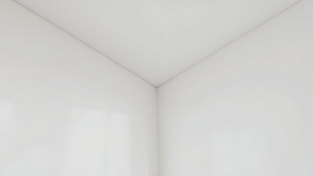 brazed. Sharp interior corner where ceiling meets wall, matte white surface. real-estate listings, architecture portfolios, designed for interior renovation comparisons for interiors.