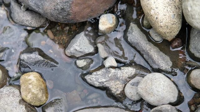 Java, Indonesia, South East Asia: Clear River Water Flowing Over Natural Rocks &ndash; Daytime