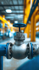 Industrial Pipeline Valve In Modern Factory Interior