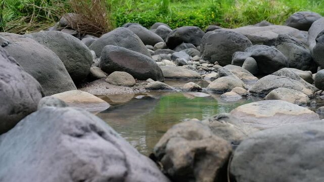 Java, Indonesia, South East Asia: Clean Fresh River With Stone and Pebbles