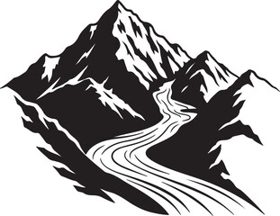 Mountain landscape with snowy peaks and a river