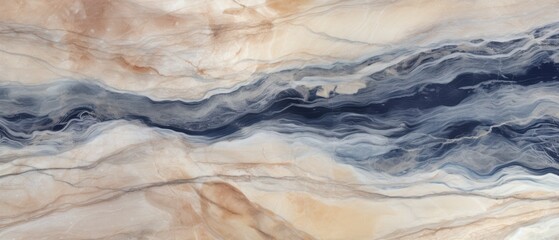 Abstract marble texture with swirling beige, navy, and brown colors resembling flowing water or