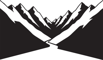 Mountain landscape with valley and peaks