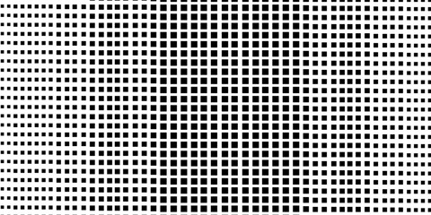 Seamless texture perforated pattern metal surface. Fabric seamless pattern with textile mesh texture, black on white background. Simple wallpaper doodle grid.  squaree spot shapes, vintage .