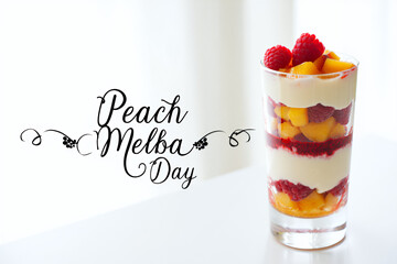 Peach Melba Dessert with Ice Cream