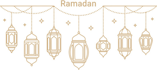 Elegant Ramadan Lanterns Vector for Festive Celebrations