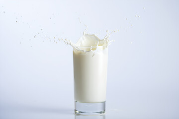 Fresh Milk Glass on Clean Background