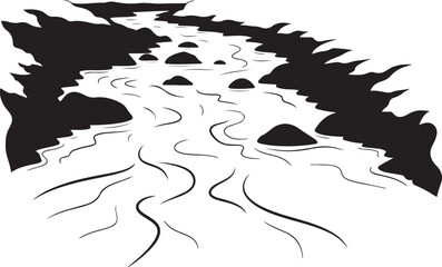 stylizedriverlandscapewithwaterflow