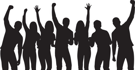 Group of people celebrating together