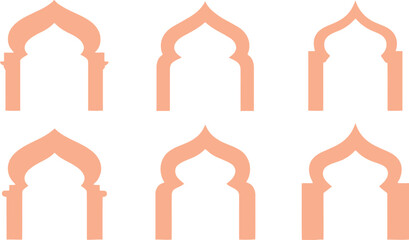 Elegant Architectural Vector with Islamic Arches Design