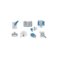 Writing and communication tools isolated on transparent background