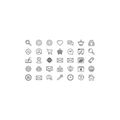 Icon set isolated on transparent background