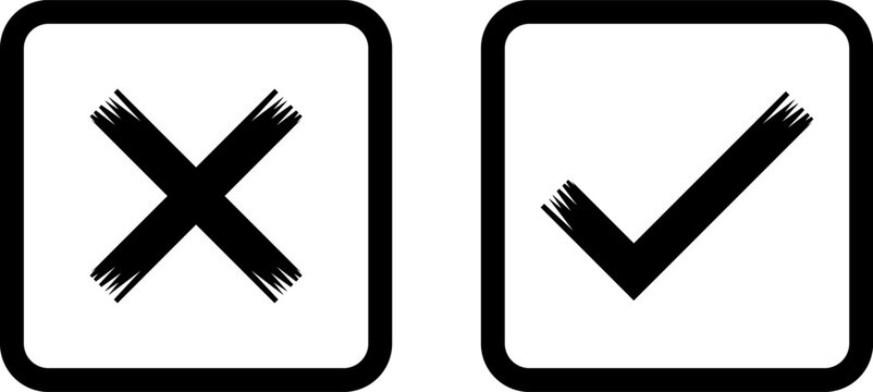 Check mark and cross symbols