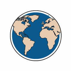 Obraz premium Globe Icon Vector Illustration for Web and App Design
