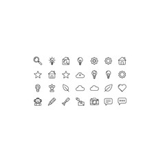 Icon set collection isolated on transparent background