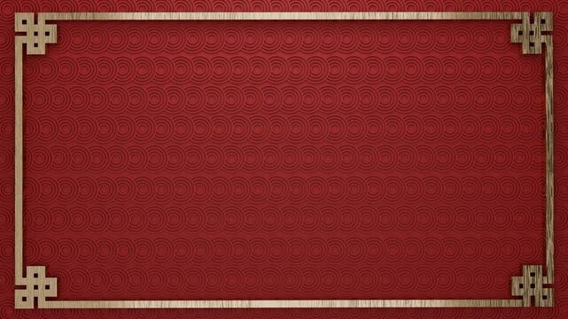 Red golden frame traditional chinese pattern 3d render. ideal for chinese new year, lunar festivities, cultural events, or elegant background designs.