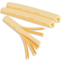 String processed cheese vector drawing.