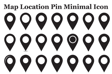 Map Location Pin Minimal Icon Bundle