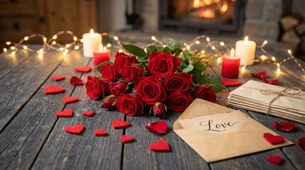 Valentine's Day Image Background. Photorealistic Image of Valentine's Day.