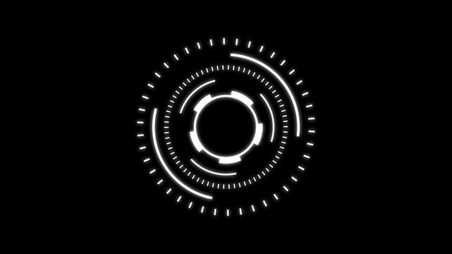 Sci Fi HUD Portal Tunnel Animation Featuring Hologram Circle Interface and Futuristic Cyber Gateway Abstract Digital Technology Funnel High Tech Virtual Cyberspace Motion. High-quality 4K