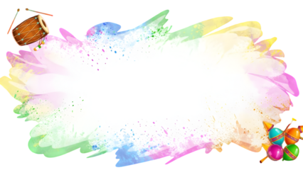 Holly day holiday background with colorful brush strokes and berries