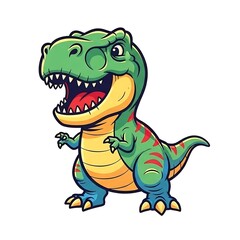 Fototapeta premium Cartoon T-Rex Illustration with Vibrant Colors.