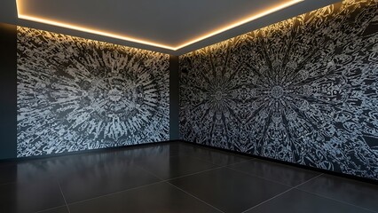 Modern Interior Design with Large Scale Mandala Wall Art.