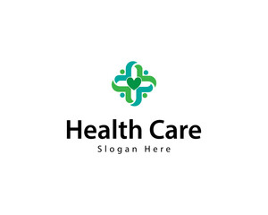 Vector minimalist medical services logo, health point logo design, healthcare logo design template