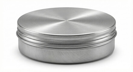 Metal can is isolated on white background, providing space for logos and text.