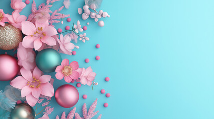 Spring flowers with copy space