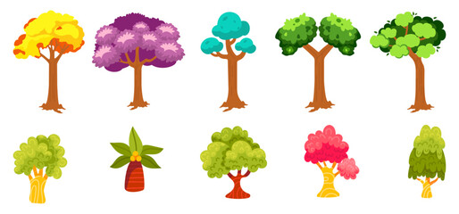 Colorful Tree Vector Illustration &ndash; Vibrant Multicolor Nature Design, Artistic Decorative Foliage Concept for Eco, Growth & Modern Graphic Use