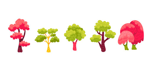 Colorful Tree Vector Illustration &ndash; Vibrant Multicolor Nature Design, Artistic Decorative Foliage Concept for Eco, Growth & Modern Graphic Use