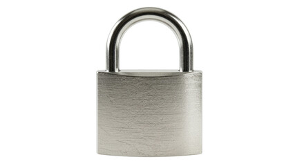 Fototapeta premium A silver padlock isolated on transparent background with a shiny surface and open shackle