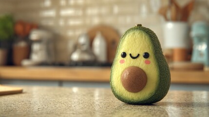 a stuffed avocado sitting on a counter top